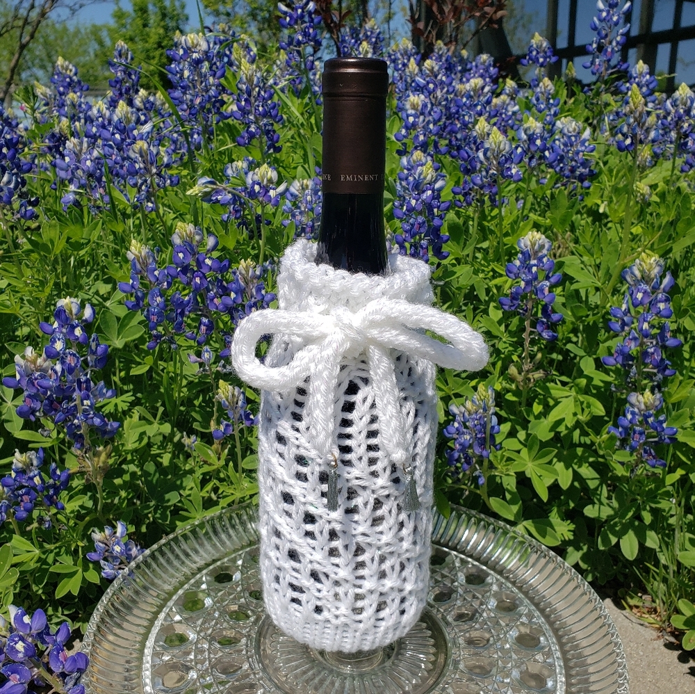 Handmade Knit Wine Bottle Cover Or Sleeve